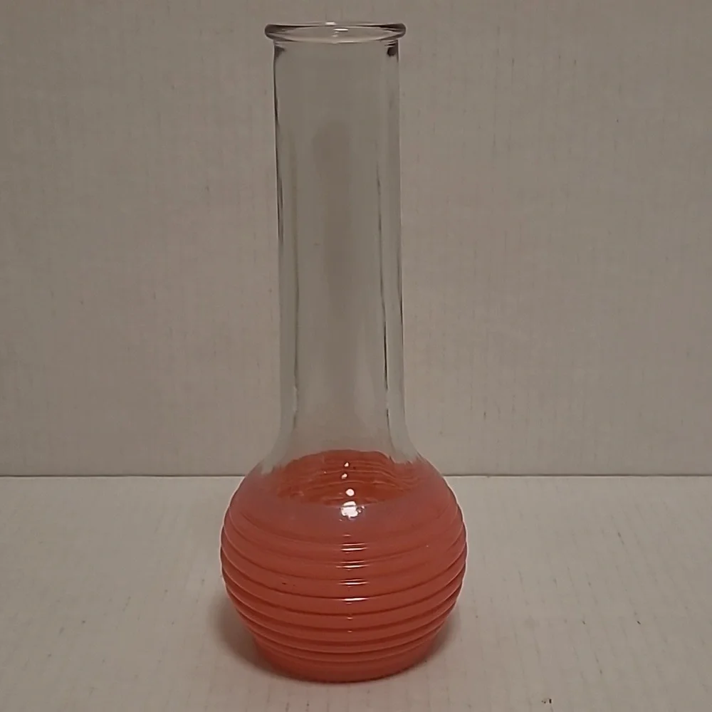 Vintage Clear and Pink Vase